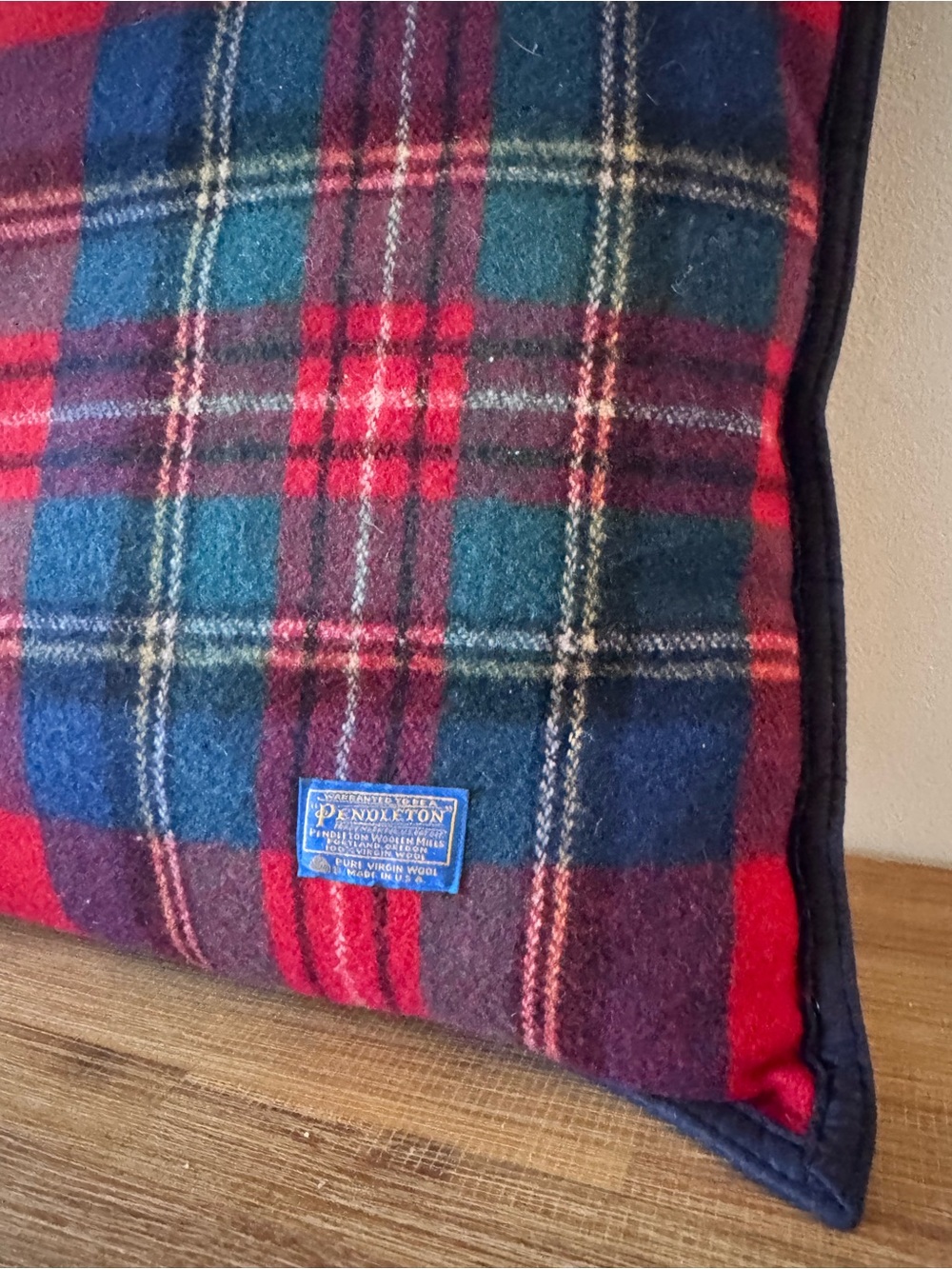 Pendleton 20” Wool Plaid Throw Pillows Set of 2 Red Tartan Cabin Lodge Decor - Picture 4 of 9